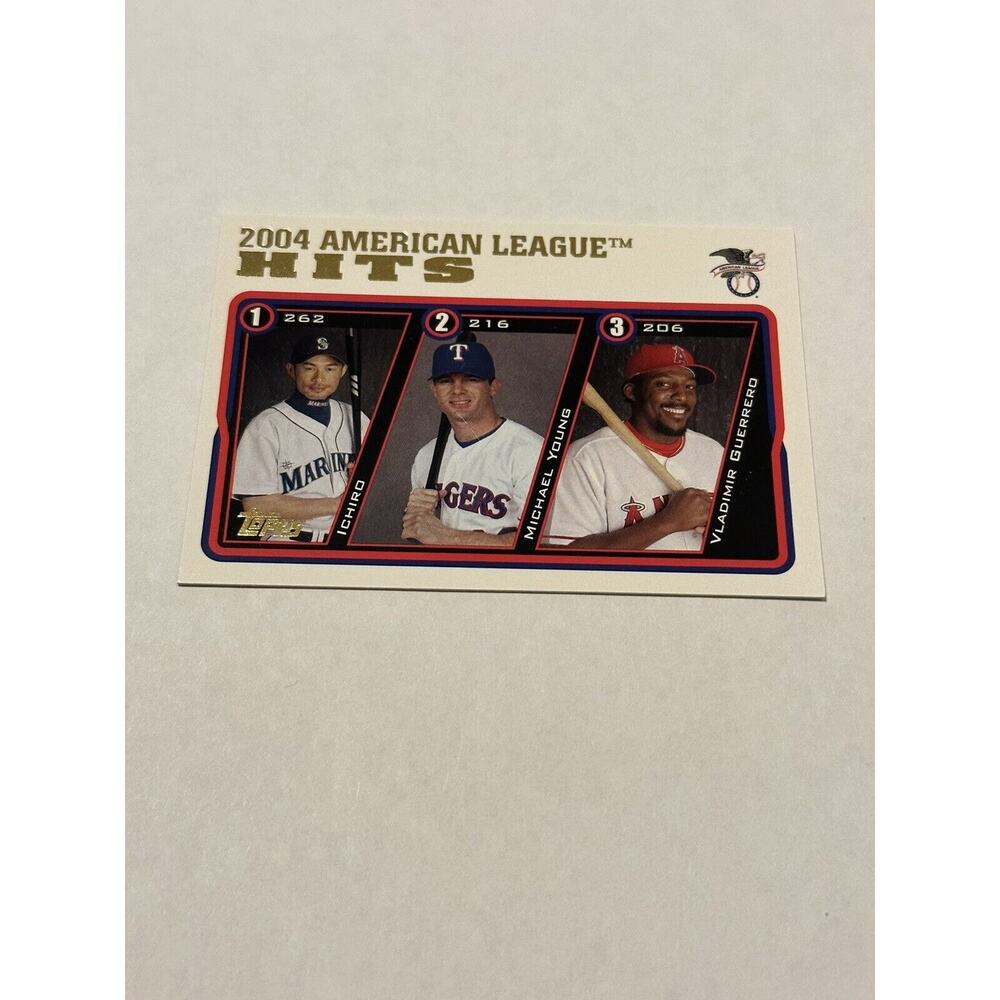 2005 Topps #338 2004 American League Hits (Ichiro / Young / Guerrero)